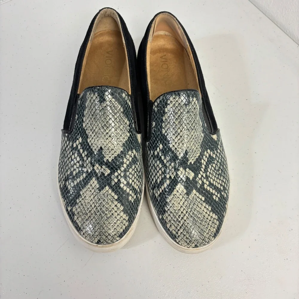 Vionic Midi Slip On Sneakers Snakeskin Print Suede Orthopedic Comfort Women  8